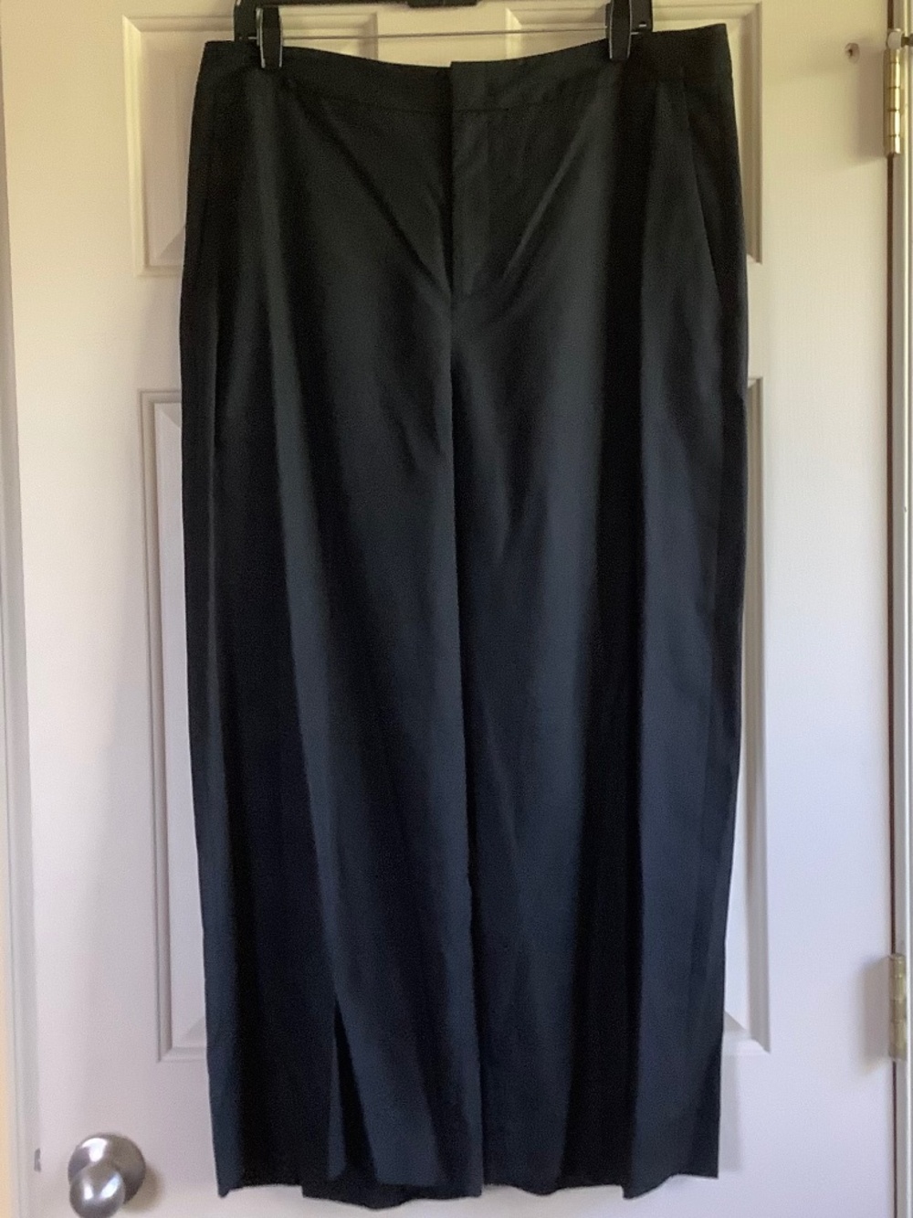 VINCE Wide Leg Lyocell And Linen Blend Pants Black SZ 14